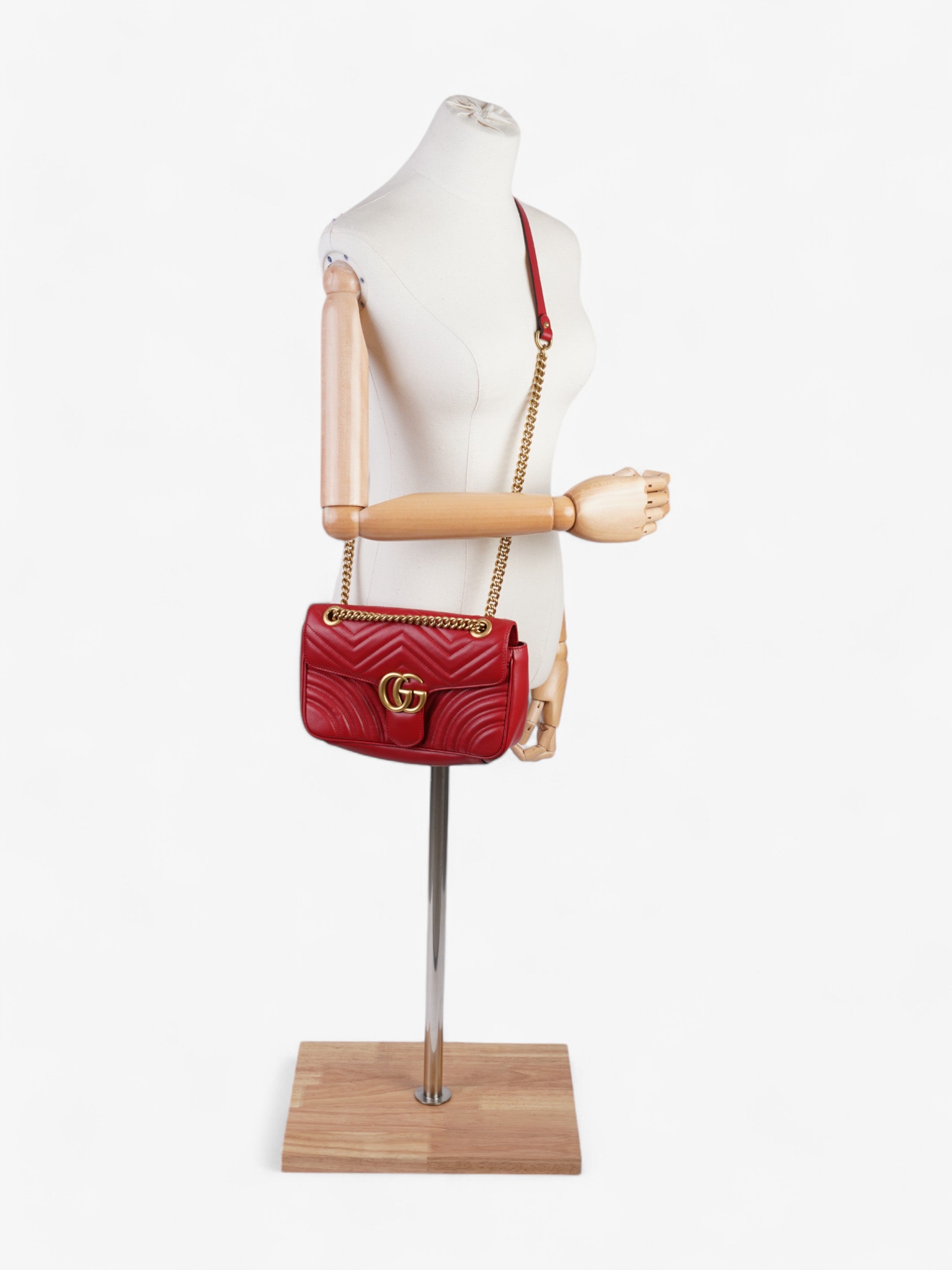 Gucci GG Marmont Red Matelasse Leather Small