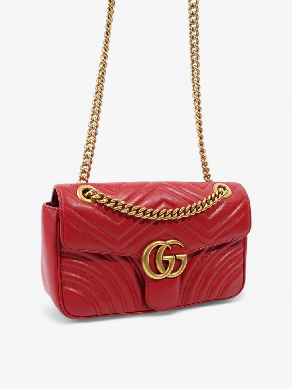 Gucci GG Marmont Red Matelasse Leather Small