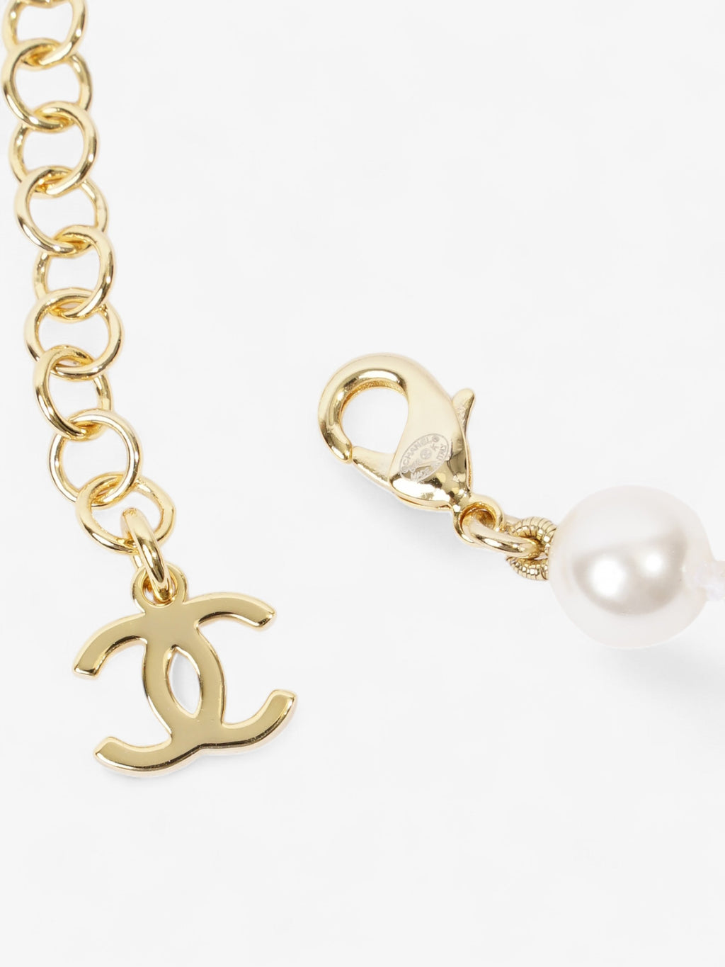 Chanel CC Faux Pearl Drop Chain Pearl / Gold Base Metal