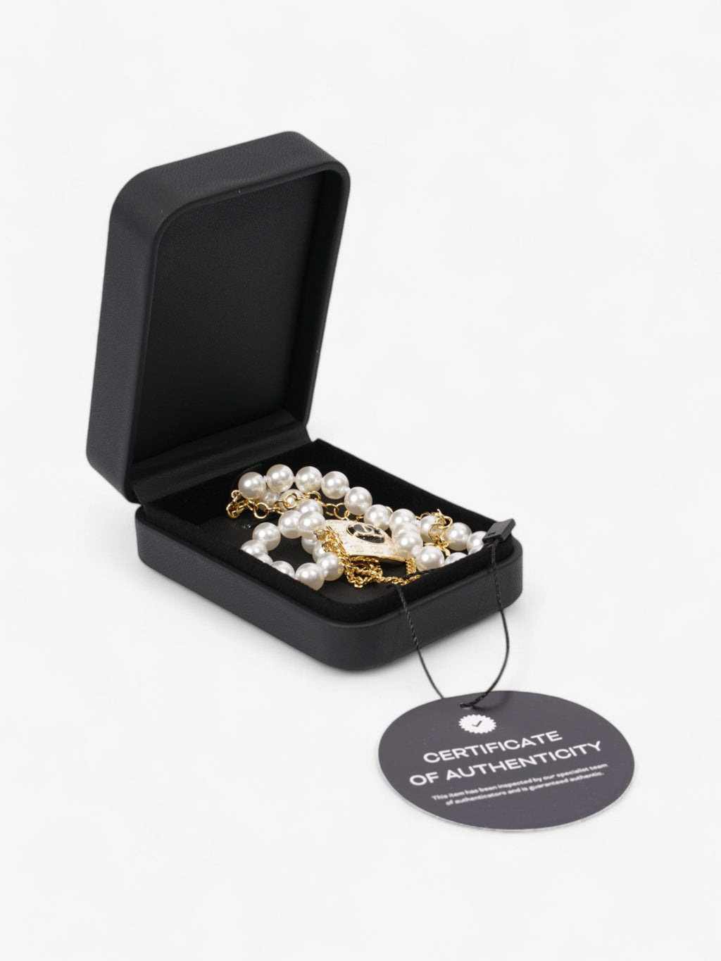 Chanel CC Faux Pearl Drop Chain Pearl / Gold Base Metal