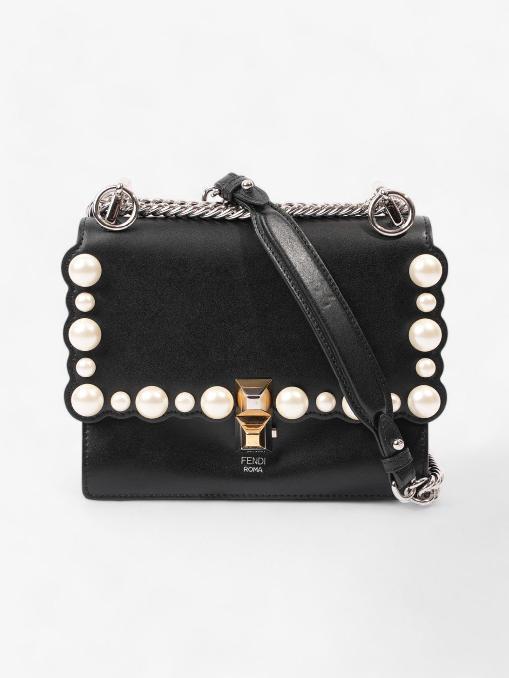 Fendi Kan I Black Leather Small