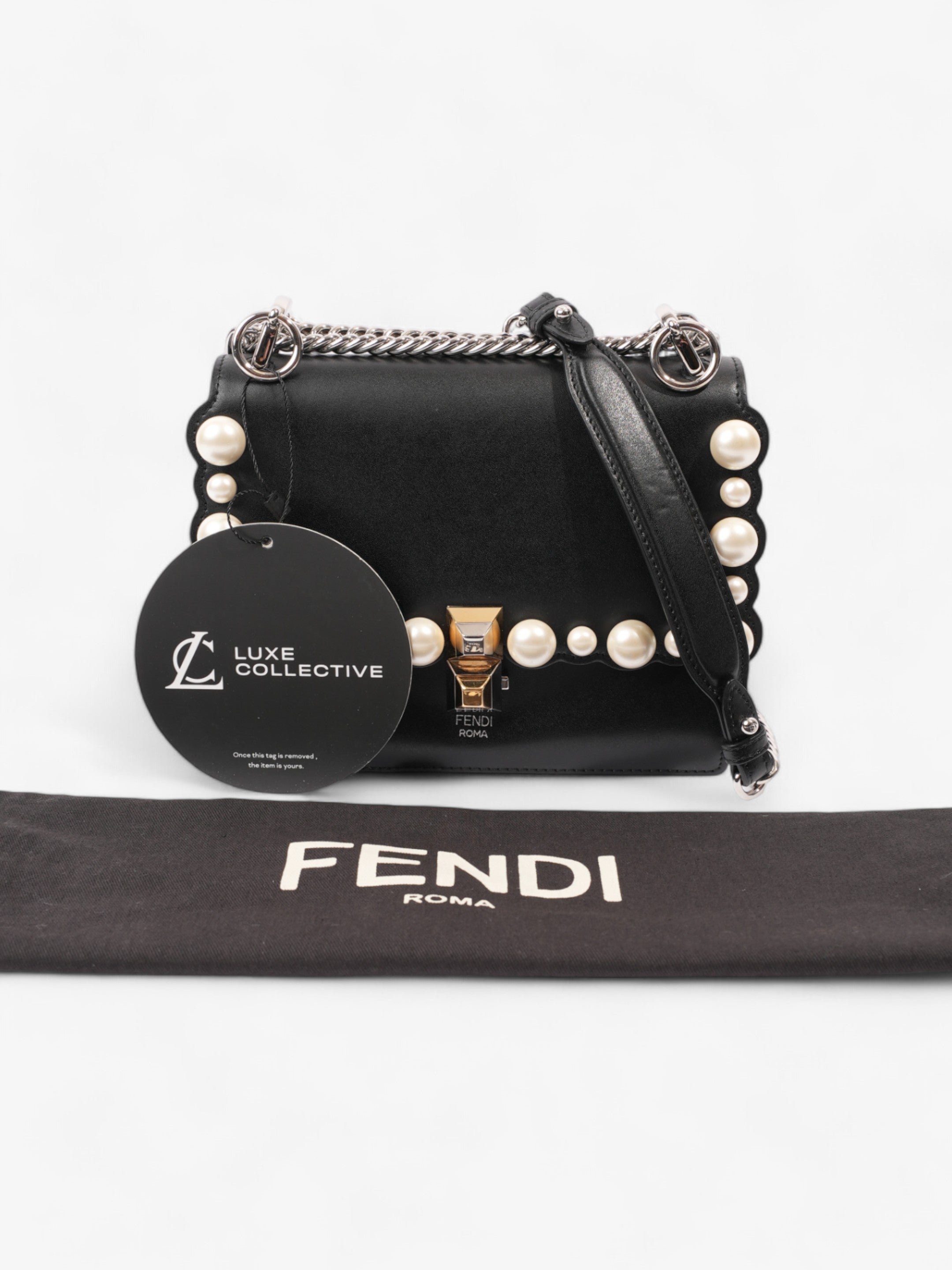 Fendi Kan I Black Leather Small