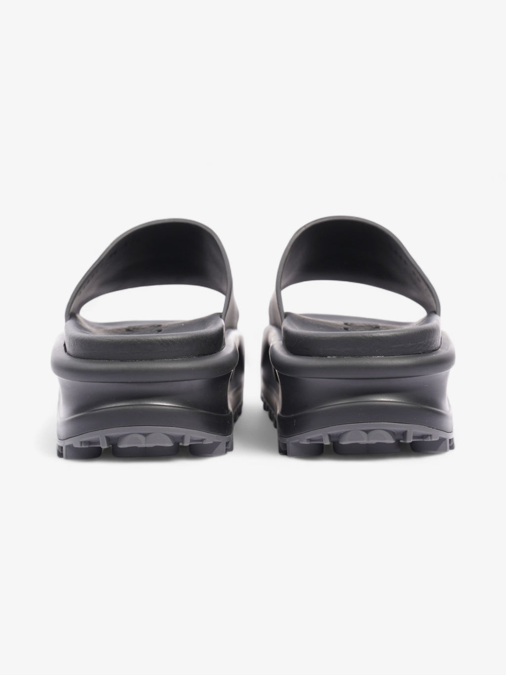 Gucci GG Platform Slides Black Rubber EU 35 UK 2