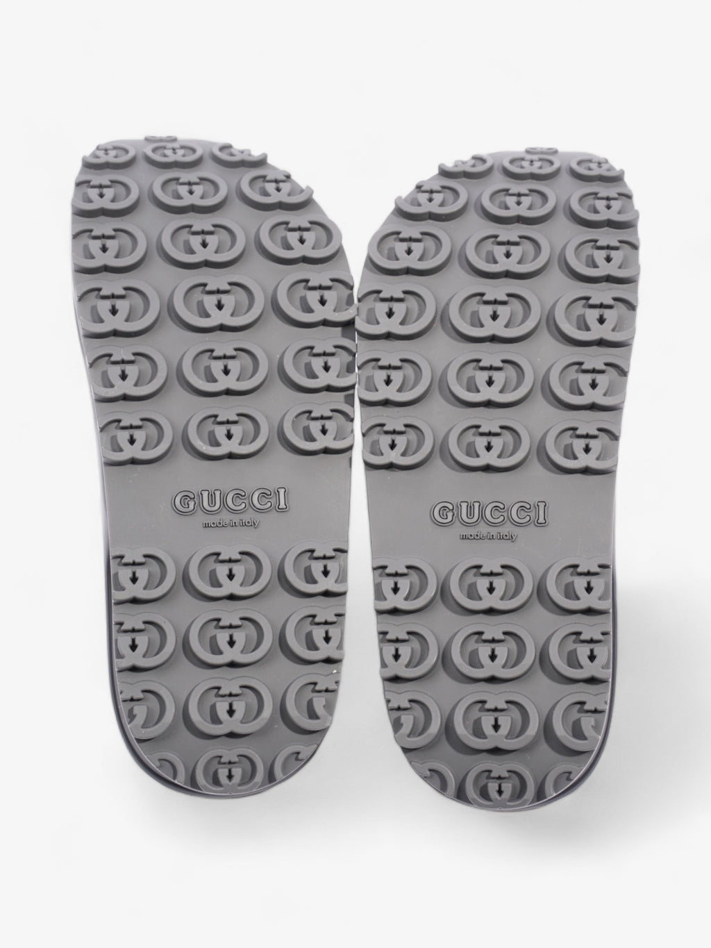 Gucci GG Platform Slides Black Rubber EU 35 UK 2