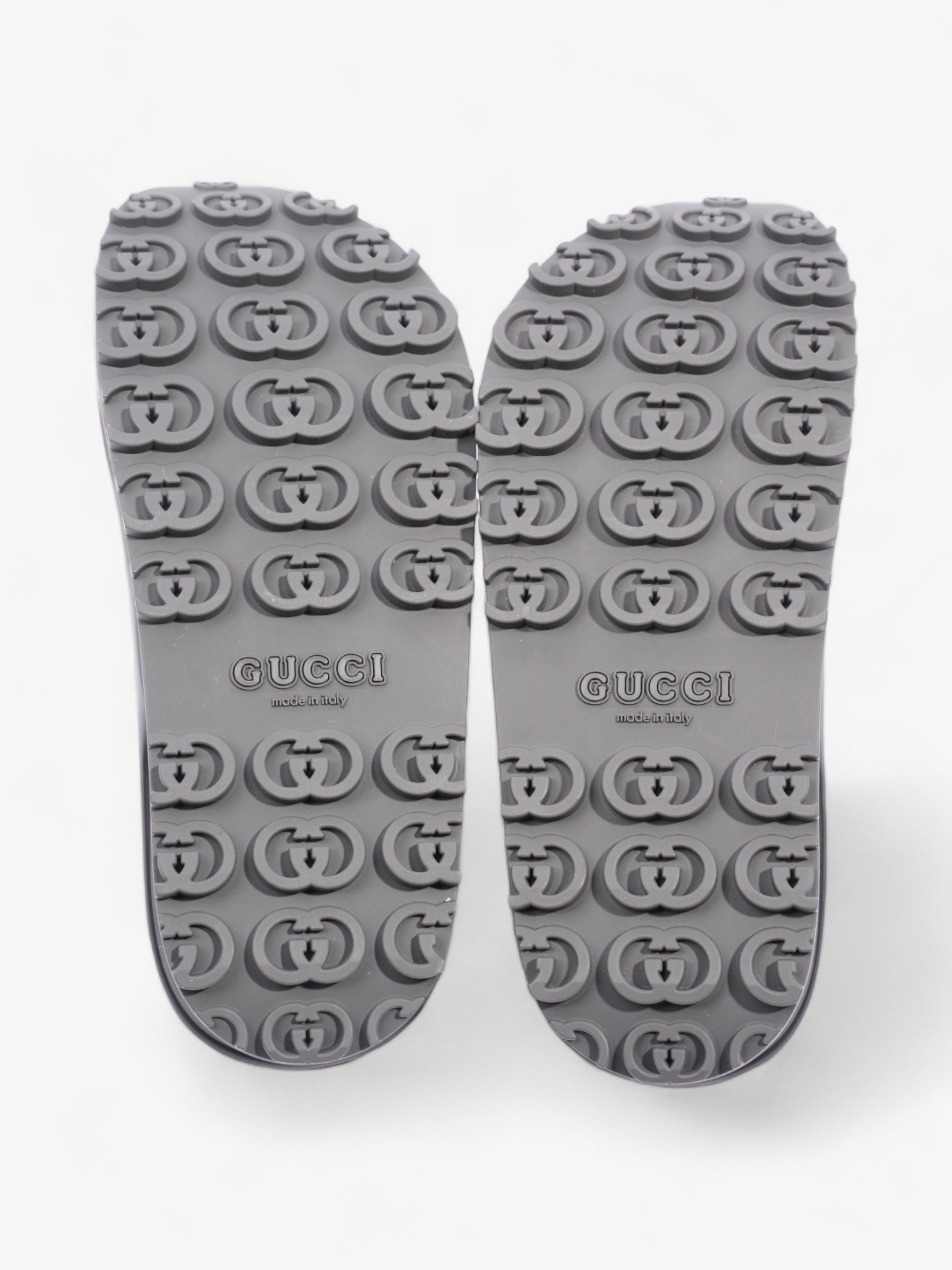 Gucci GG Platform Slides Black Rubber EU 35 UK 2