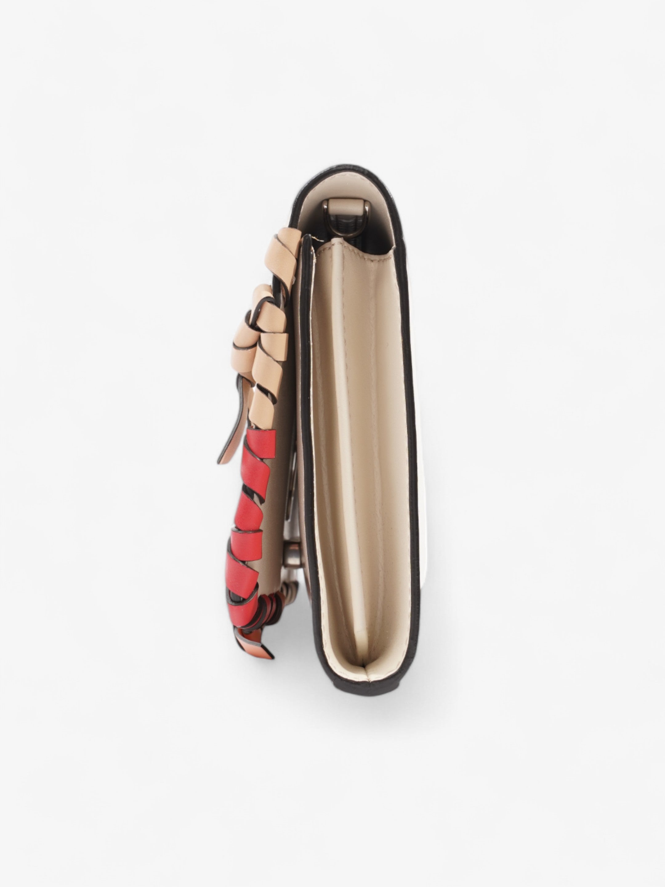 Fendi F is Fendi Whipstitch Bow Wallet On Chain Camelia / Multicoloured Calfskin Leather