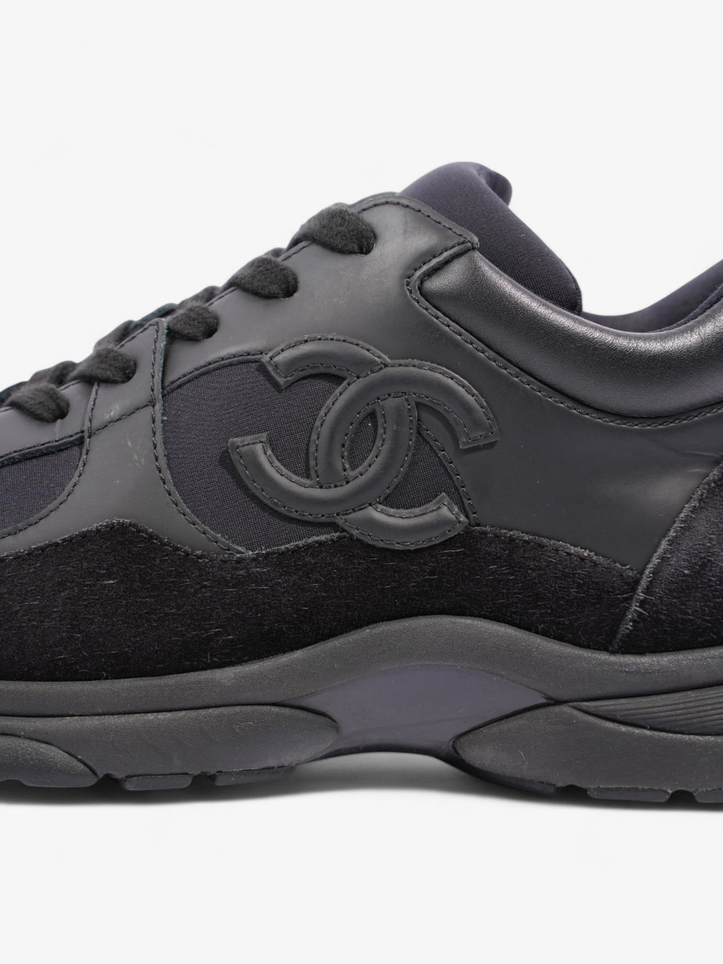 Chanel CC Logo Sneakers Black Suede EU 39 UK 6