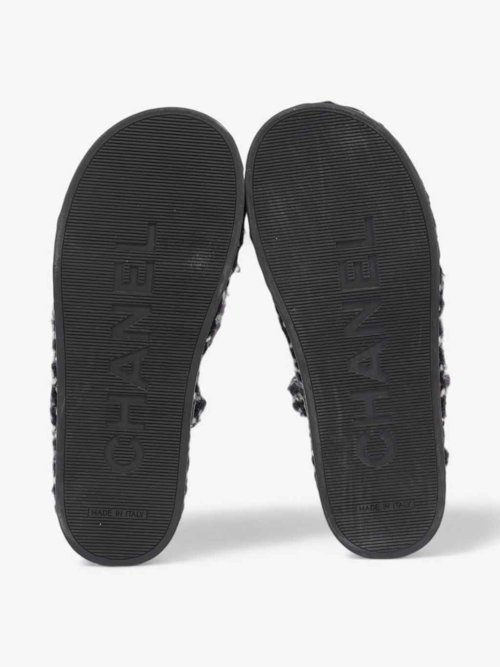 Chanel Cord Logo Sandals Black / White / Gold Lambskin Leather EU 36 UK 3