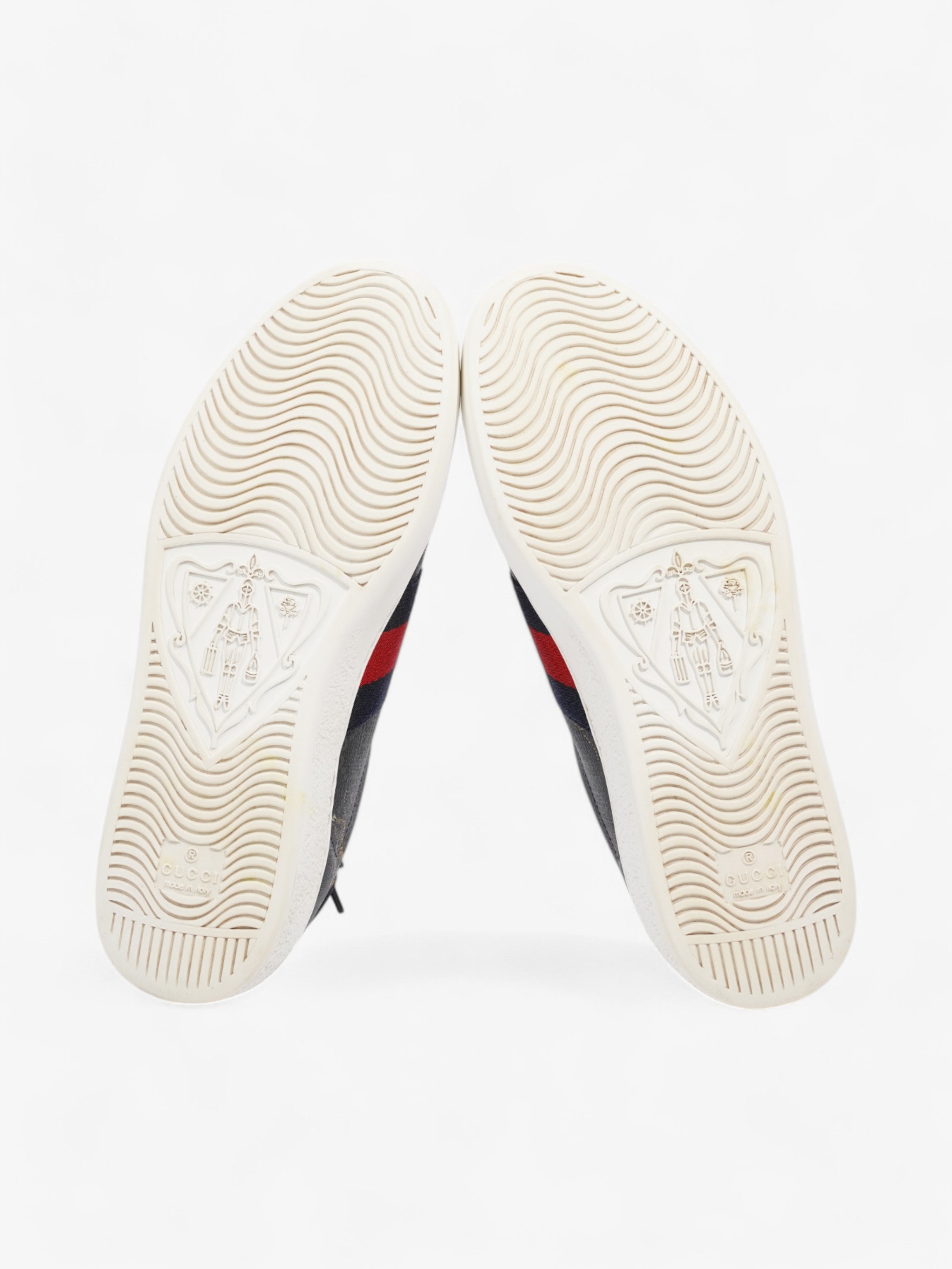 Gucci Ace GG Supreme Sneakers Black / Navy / Red Canvas EU 40 UK 6