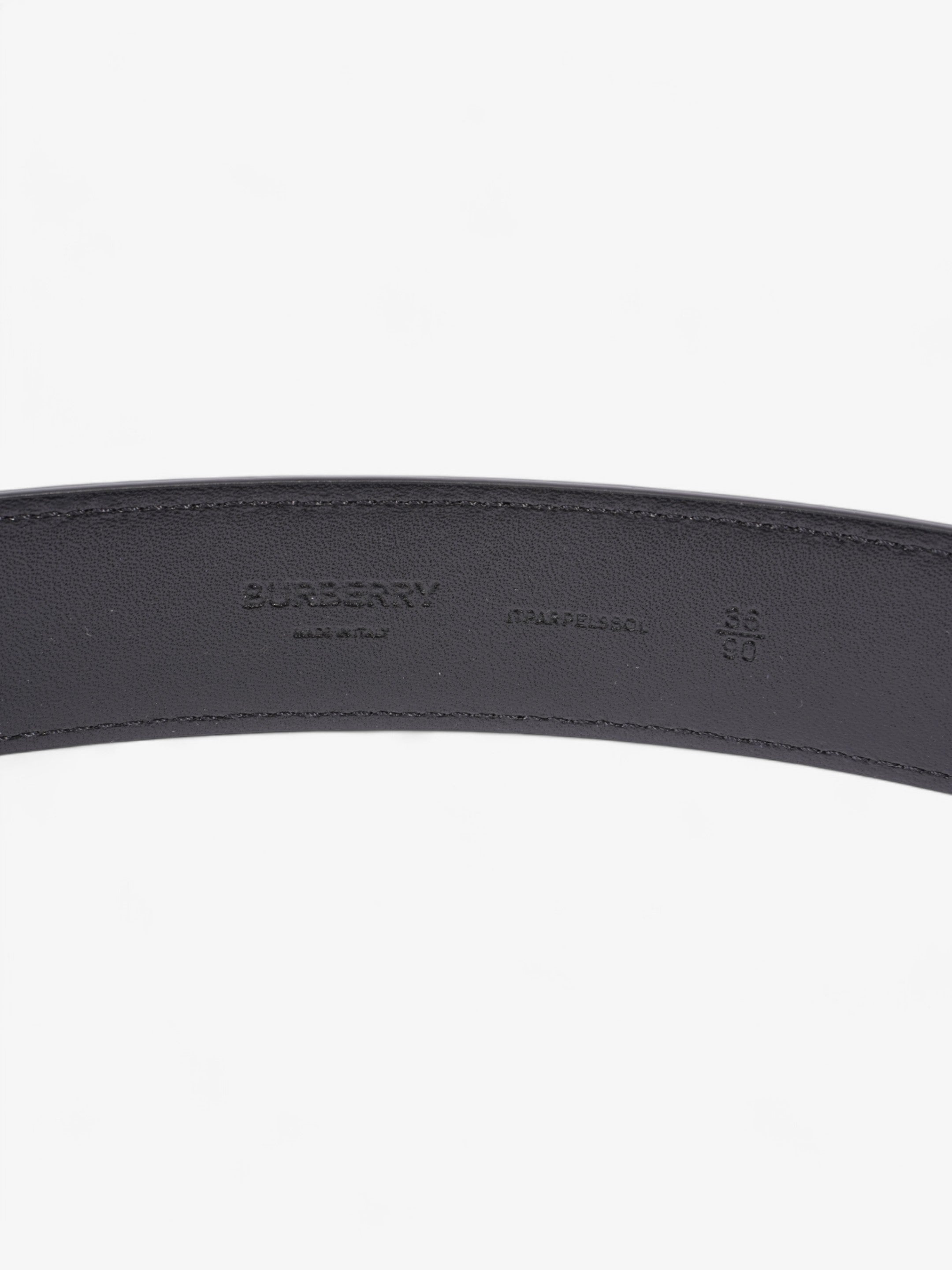 Burberry TB Plaque Belt Black Leather 90cm / 36"