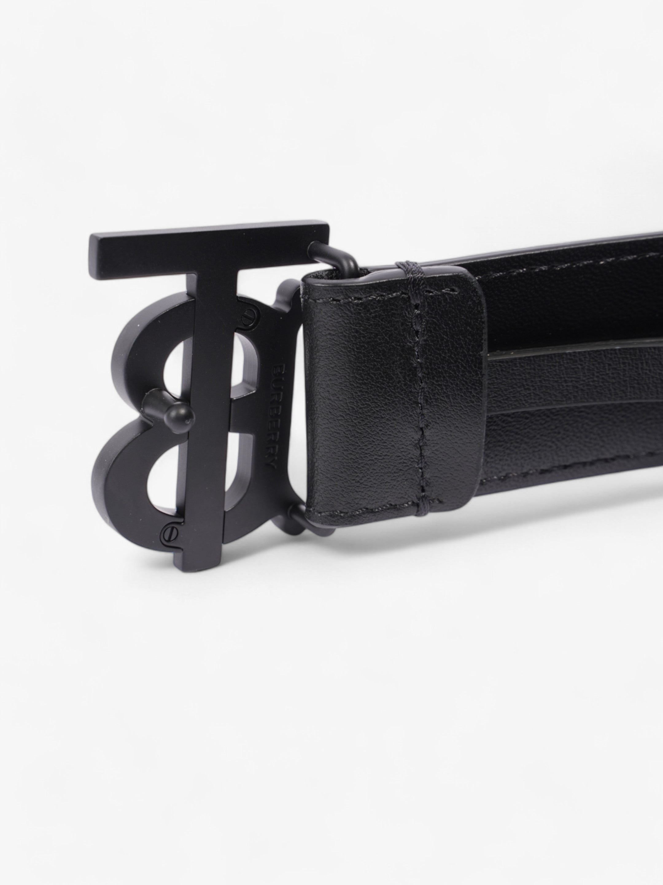 Burberry TB Plaque Belt Black Leather 90cm / 36"