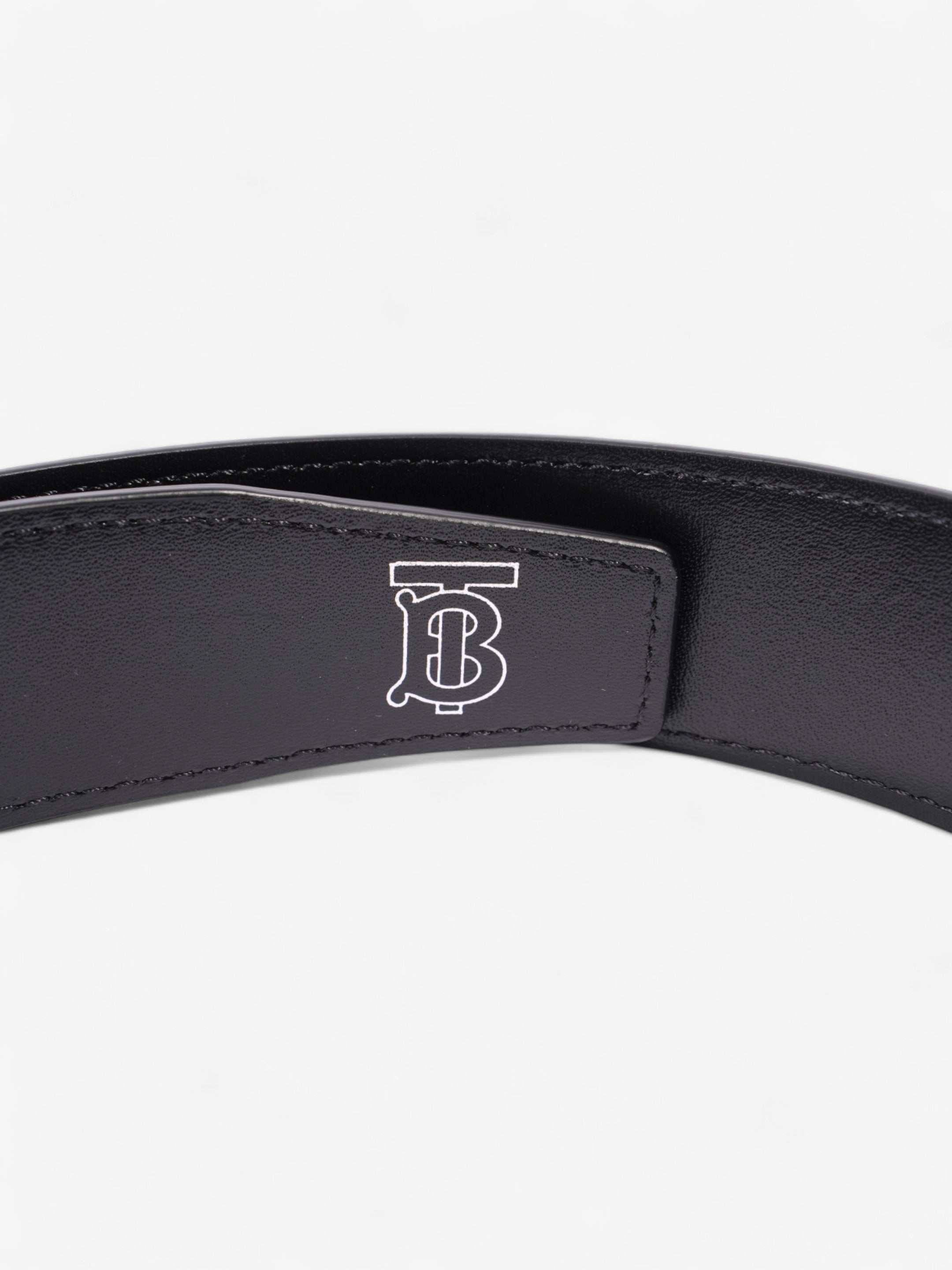 Burberry TB Plaque Belt Black Leather 90cm / 36"