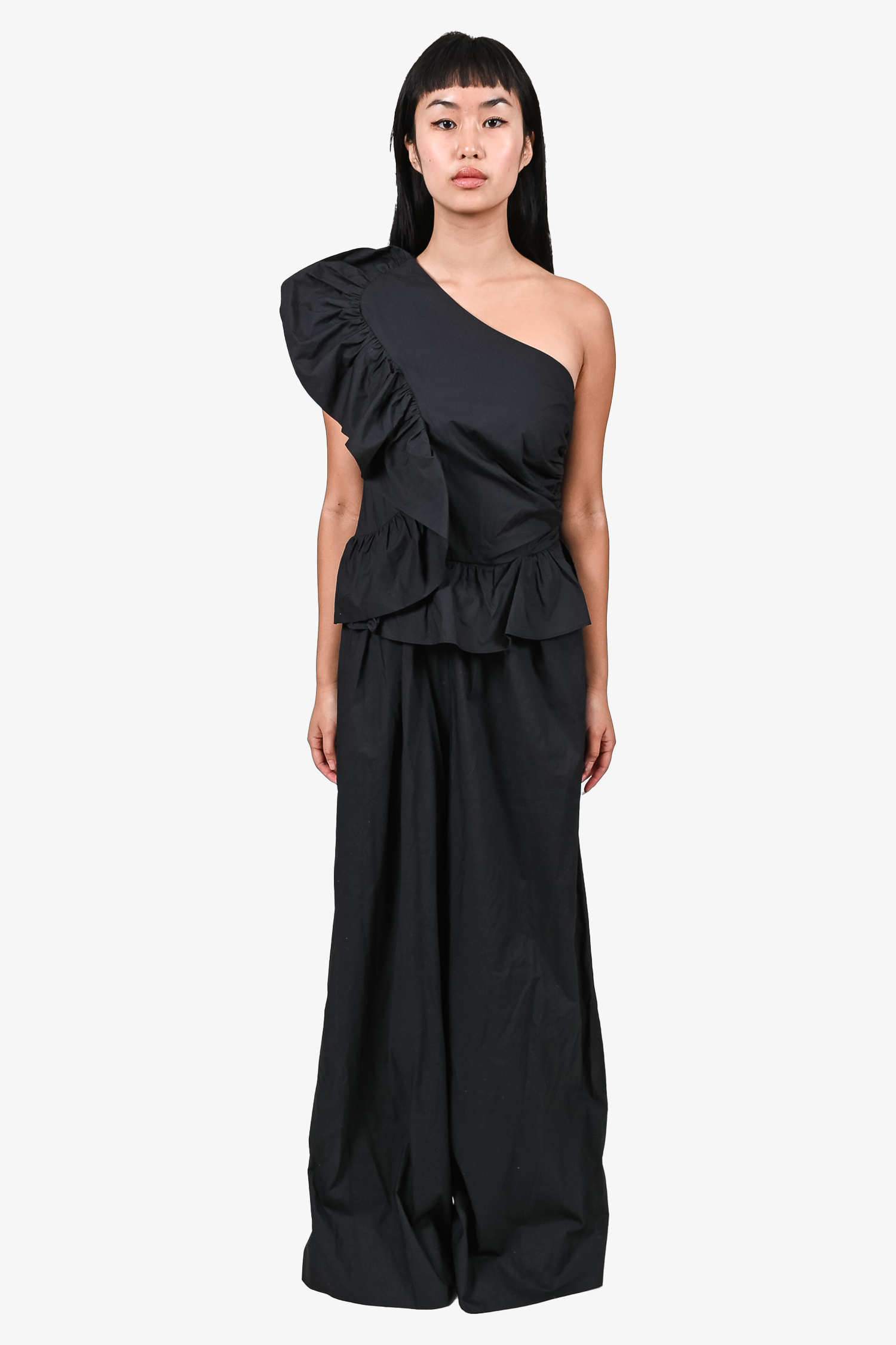 Ulla Johnson Black Ruffle Sleeveless 'Solana' Jumpsuit Est. Size S