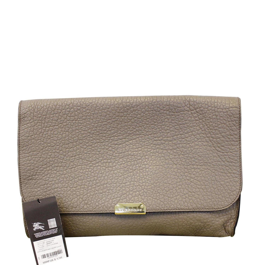 BURBERRY Heritage Sonnet Grain Leather Large Clutch