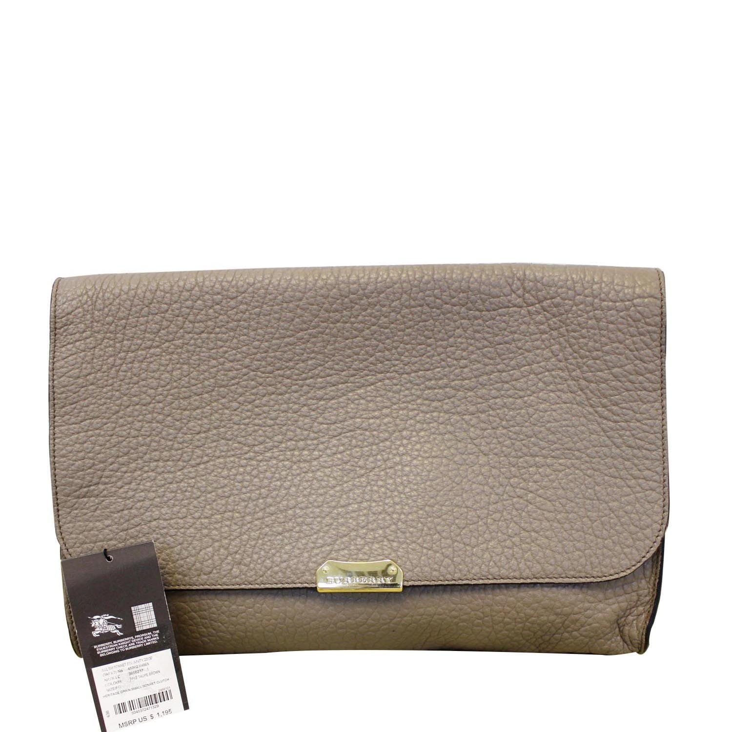 BURBERRY Heritage Sonnet Grain Leather Large Clutch