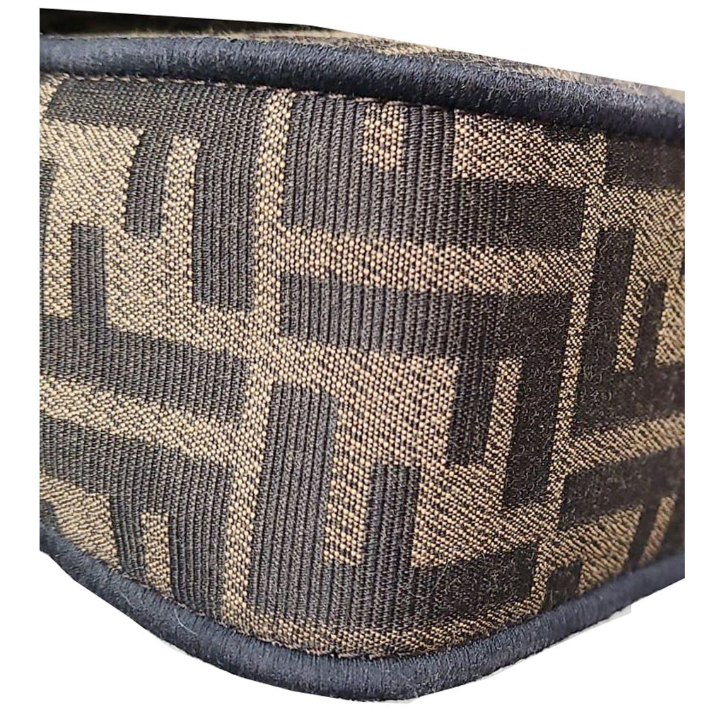 FENDI Mini Baguette Zucca Canvas Shoulder Bag Brown