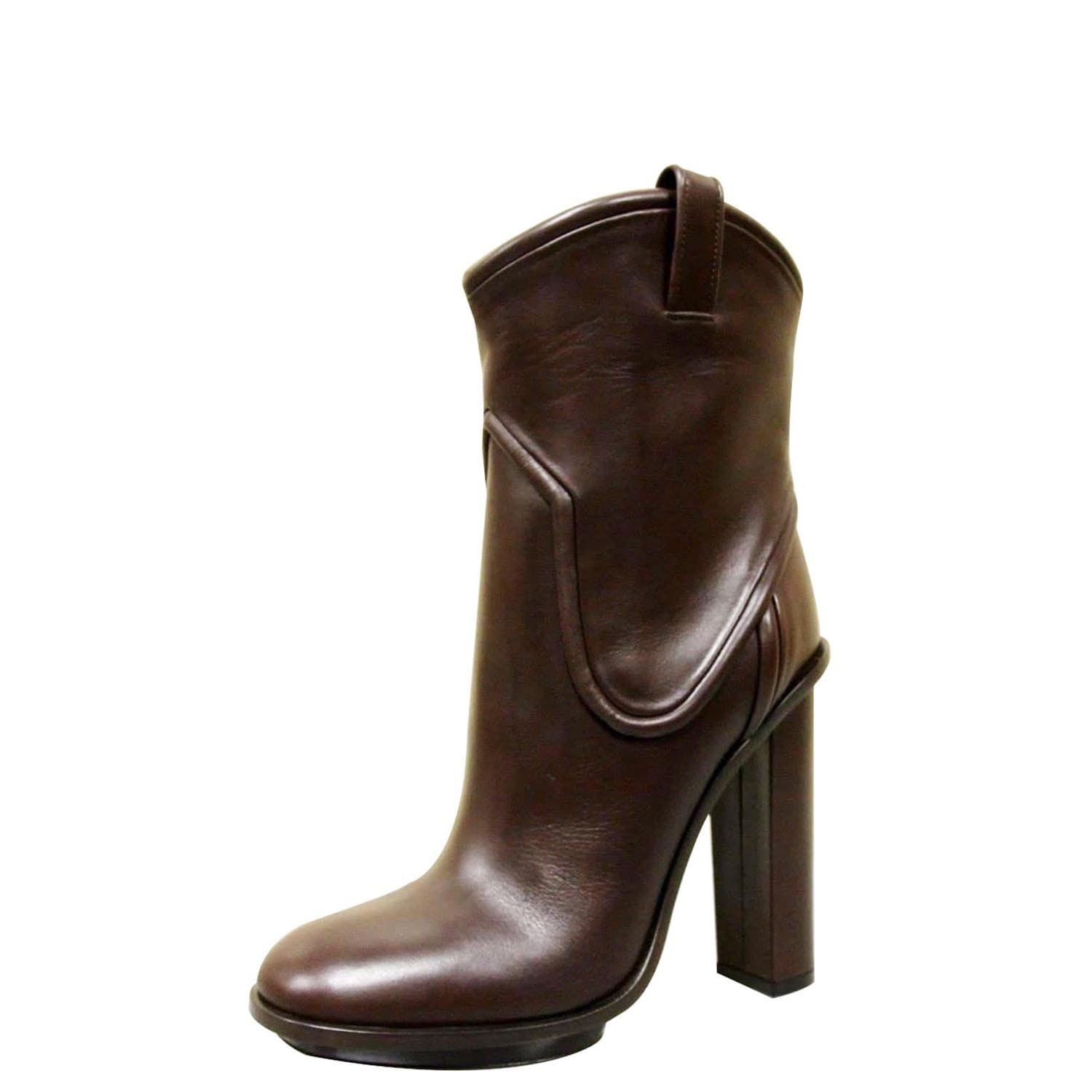 GUCCI Runway Leather Platform Boots Brown 270515 US 6.5 - Last Call