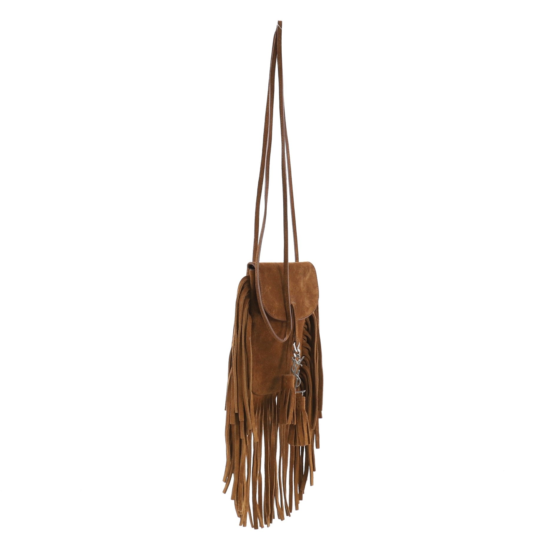 Anita Flat Fringe Crossbody Bag Suede Mini