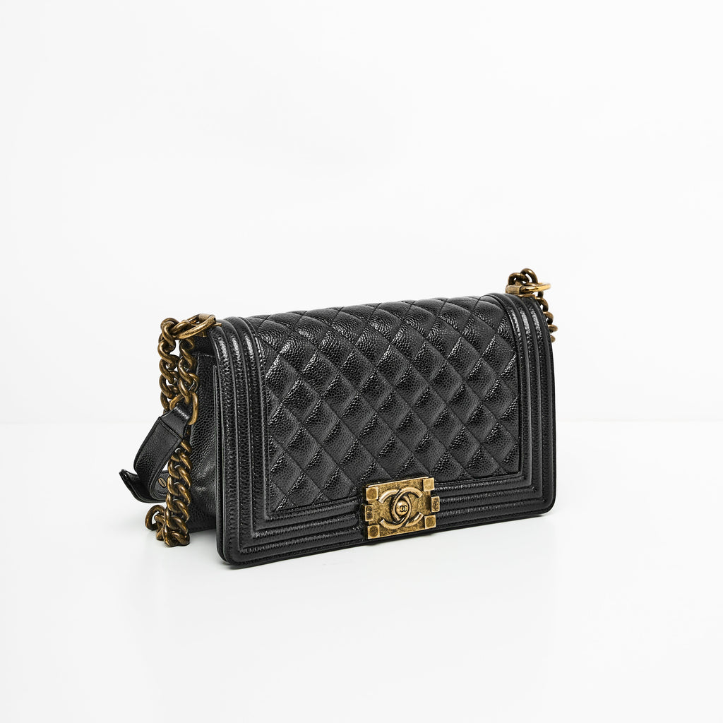CHANEL LE BOY MEDIUM IN BLACK