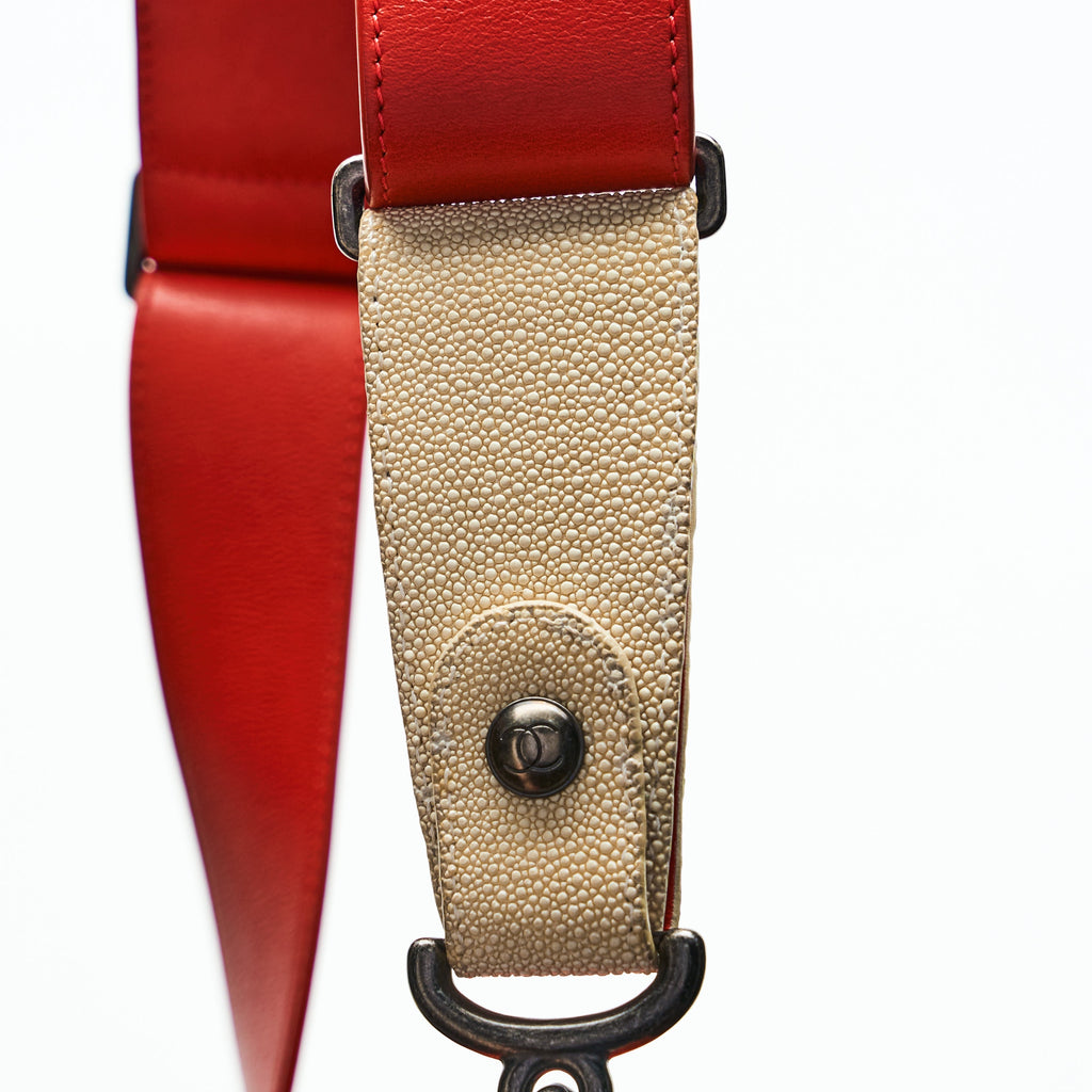 Chanel Boy Lambskin with Adjustable Strap in Orange