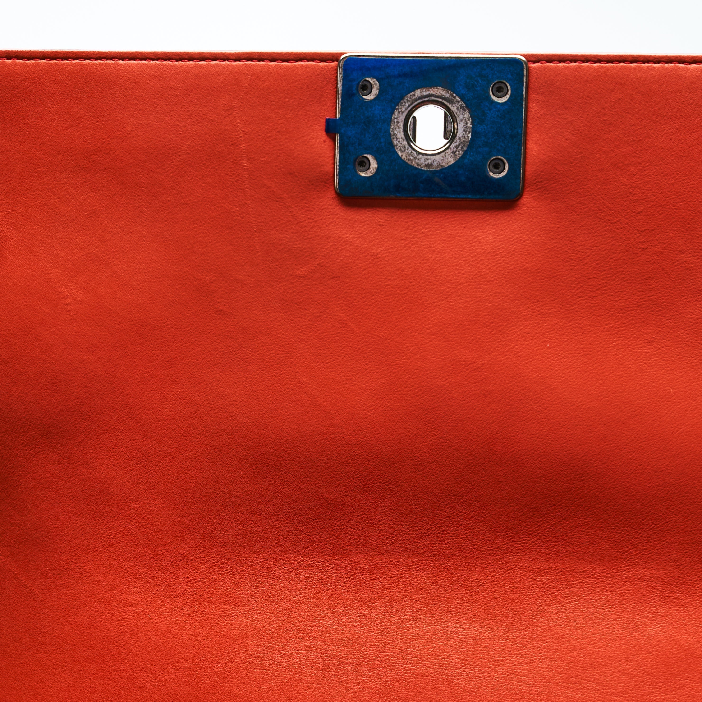 Chanel Boy Lambskin with Adjustable Strap in Orange