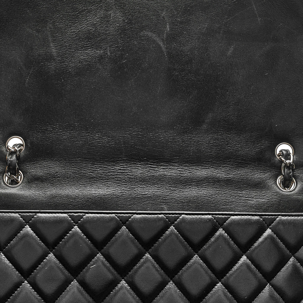 Chanel Maxi Lambskin Classic Single Flap Bag in Black SHW