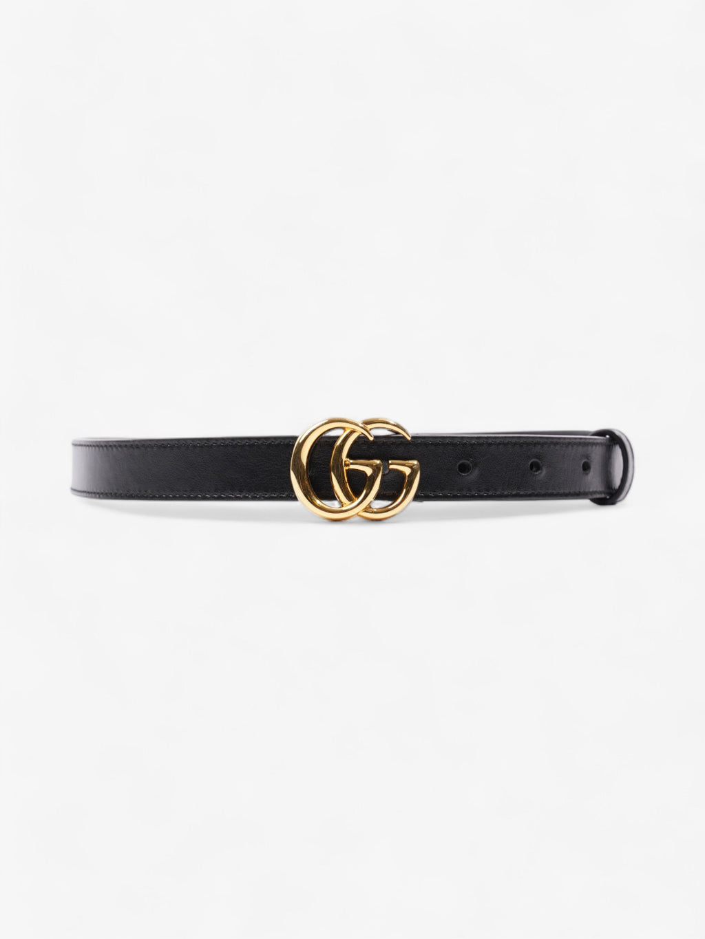 Gucci GG Marmont Thin Belt Black Leather 70cm 28"