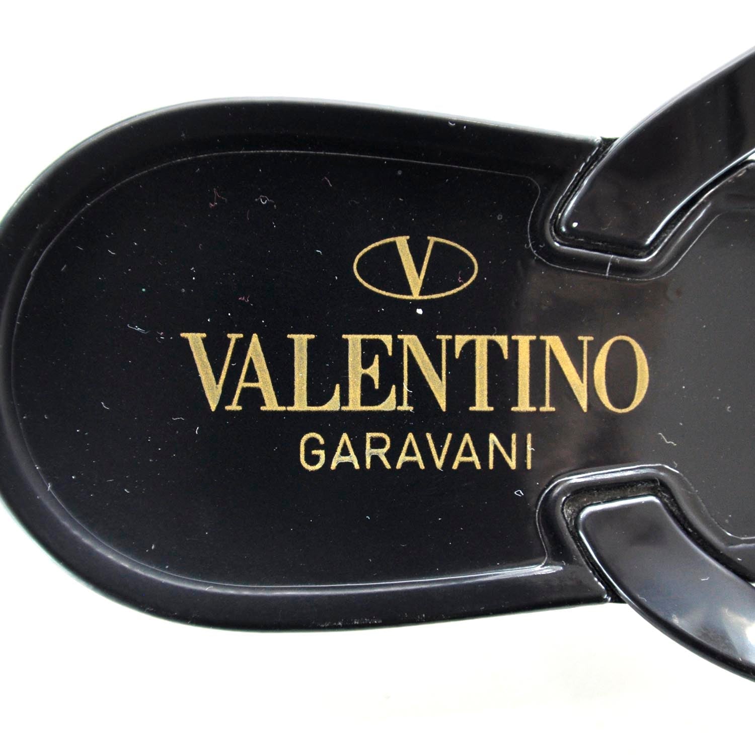 VALENTINO GARAVANI JELLY BOW SLIDE SANDALS BLACK