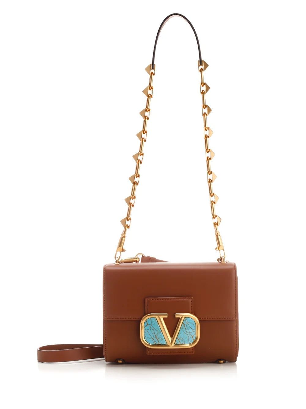 VALENTINO GARAVANI ALCOVE SNAP SMALL CALFSKIN LEATHER SHOULDER BAG