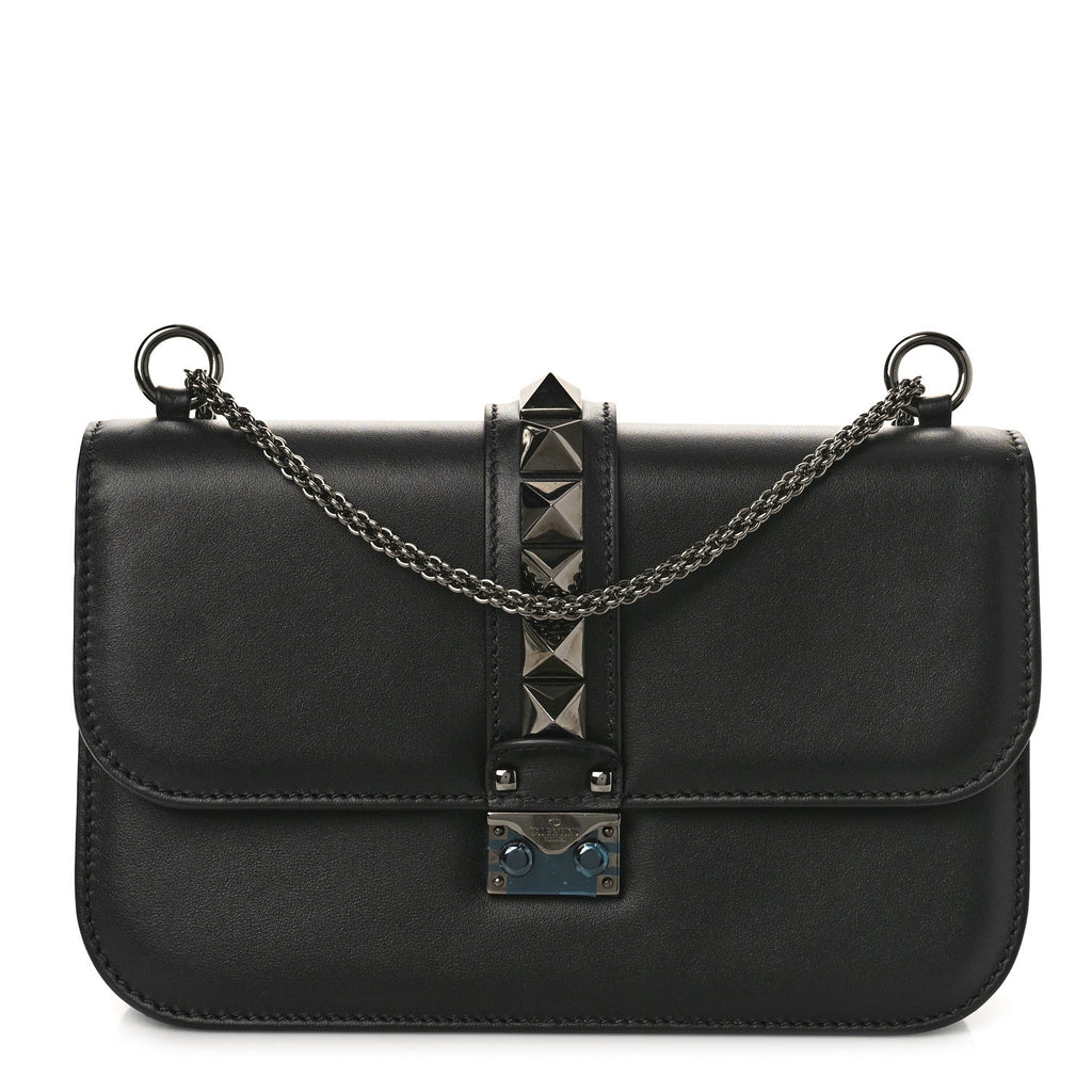 VALENTINO GARAVANI VITELLO GLAM CALFSKIN ROCKSTUD FLAP BAG