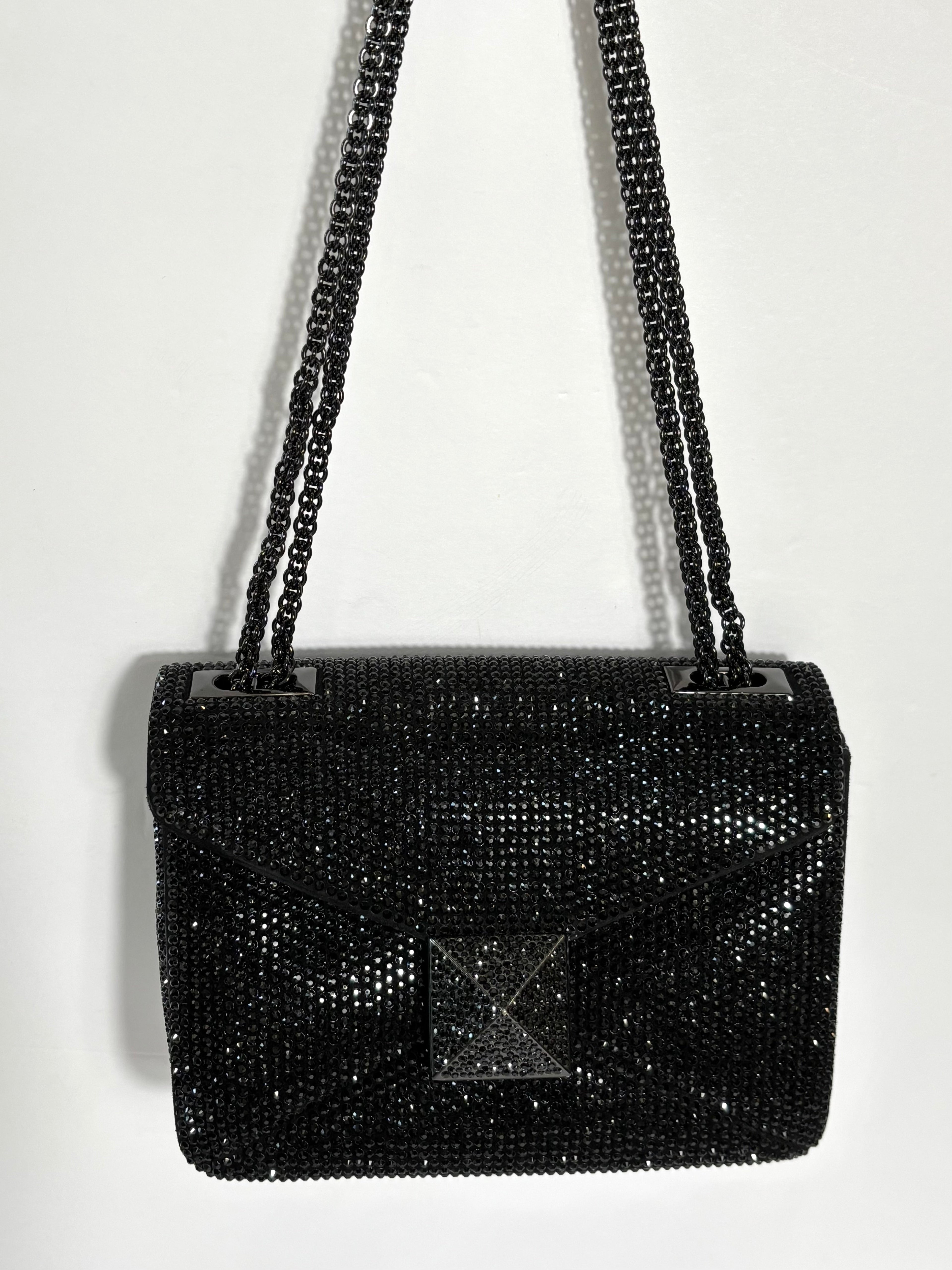 VALENTINO GARAVANI ONE STUD CRYSTAL EMBELLISHED SHOULDER BAG
