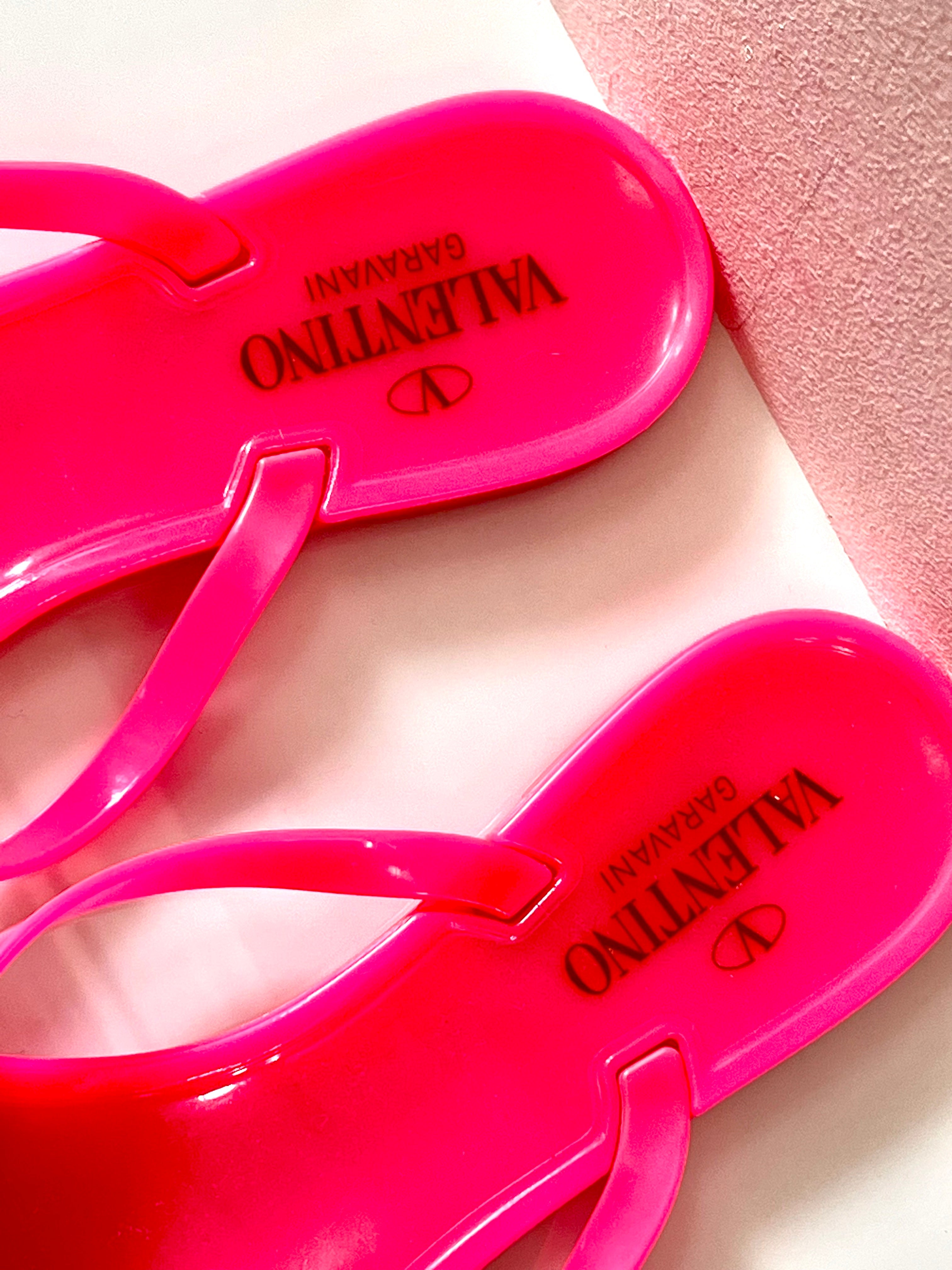 VALENTINO GARAVANI  JELLY BOW SLIDE SANDALS