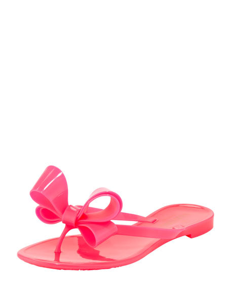 VALENTINO GARAVANI  JELLY BOW SLIDE SANDALS