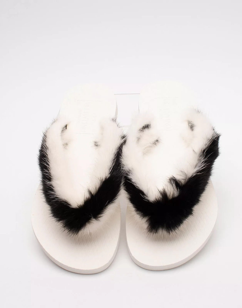 VALENTINO MINK FUR MULES IN ROBINO BIANCO
