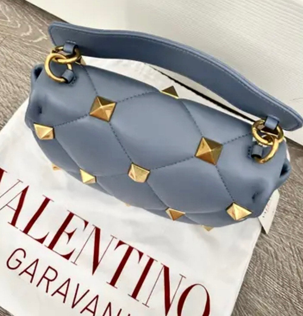 VALENTINO GARAVANI ROMAN STUD LEATHER HANDBAG