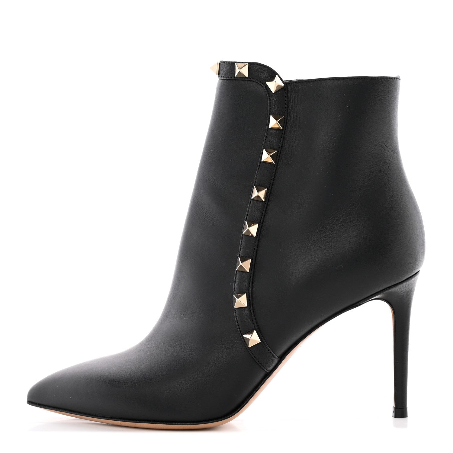 VALENTINO GARAVANI SMOOTH CALFSKIN ROCKSTUD 85MM ANKLE BOOTS