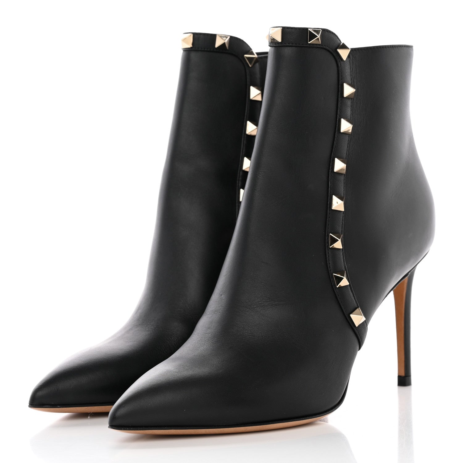 VALENTINO GARAVANI SMOOTH CALFSKIN ROCKSTUD 85MM ANKLE BOOTS