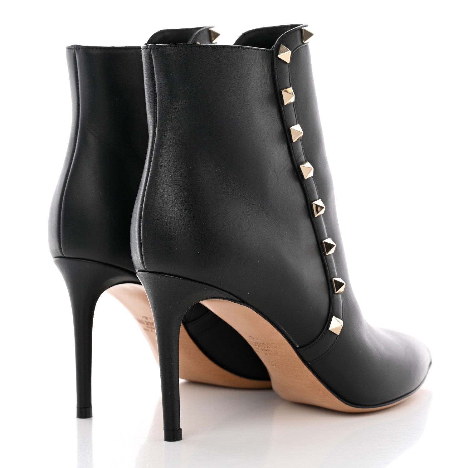 VALENTINO GARAVANI SMOOTH CALFSKIN ROCKSTUD 85MM ANKLE BOOTS