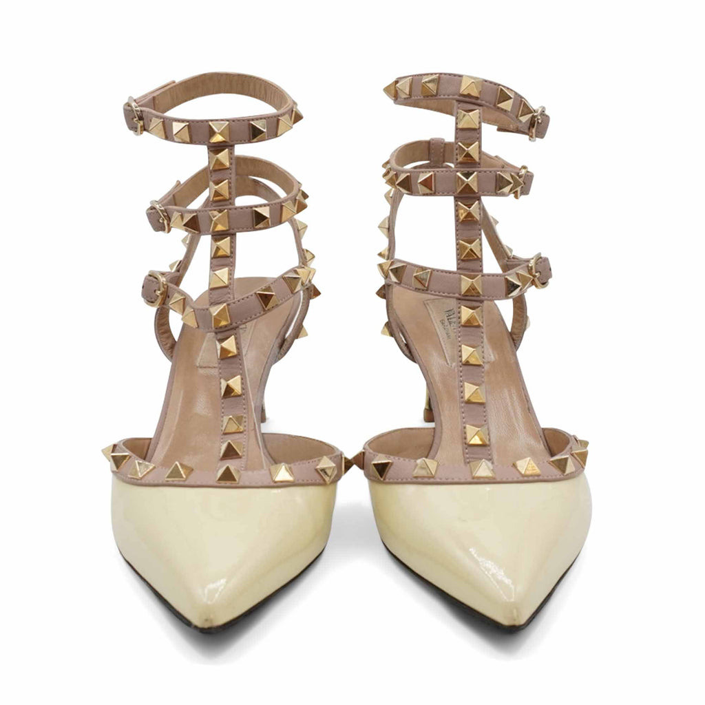 Valentino Garavani 'Rockstud Patent Caged Pumps' - Women's 36.5