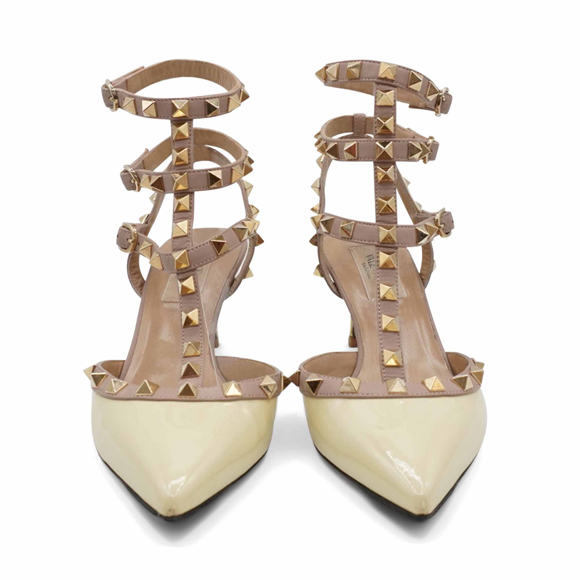 Valentino Garavani 'Rockstud Patent Caged Pumps' - Women's 36.5
