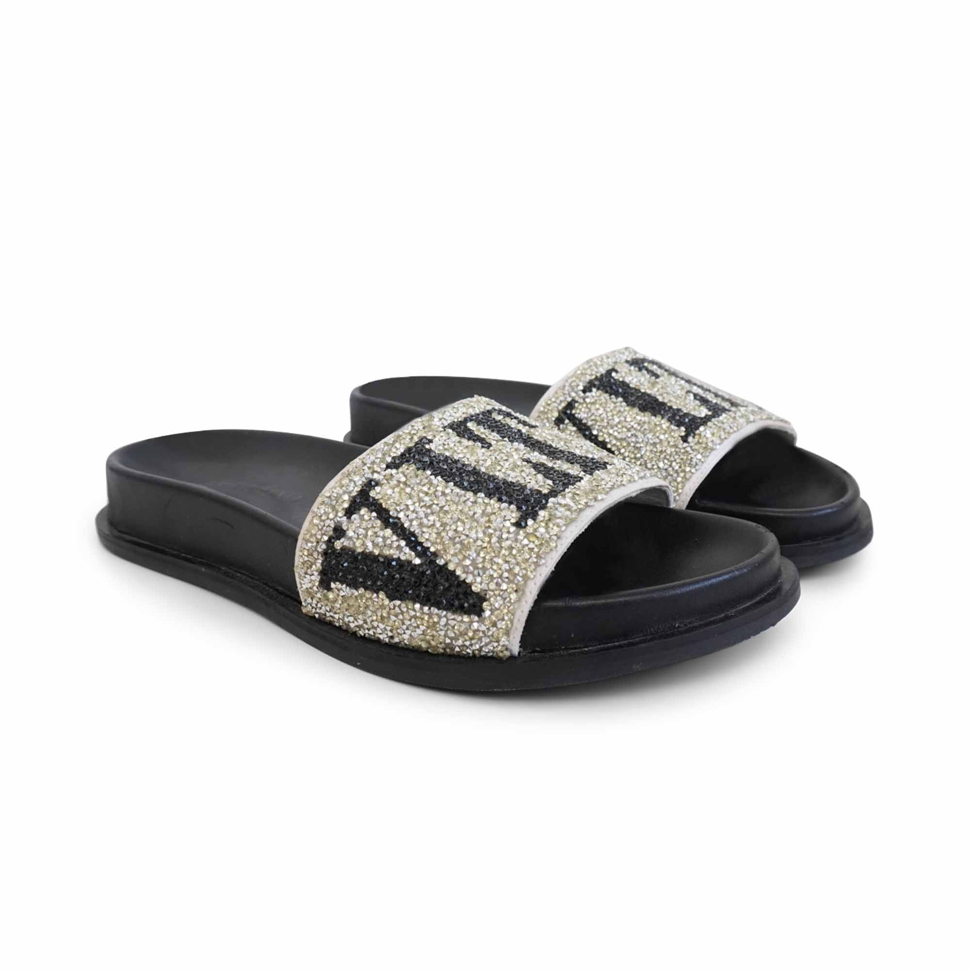 Valentino 'VLTN' Slides - Women's 38