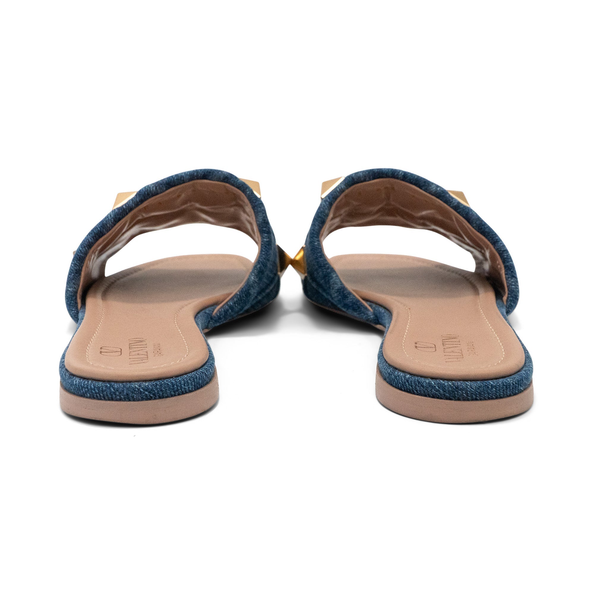 Valentino Garavani 'Roman Stud' Denim Slides - Women's 39.5