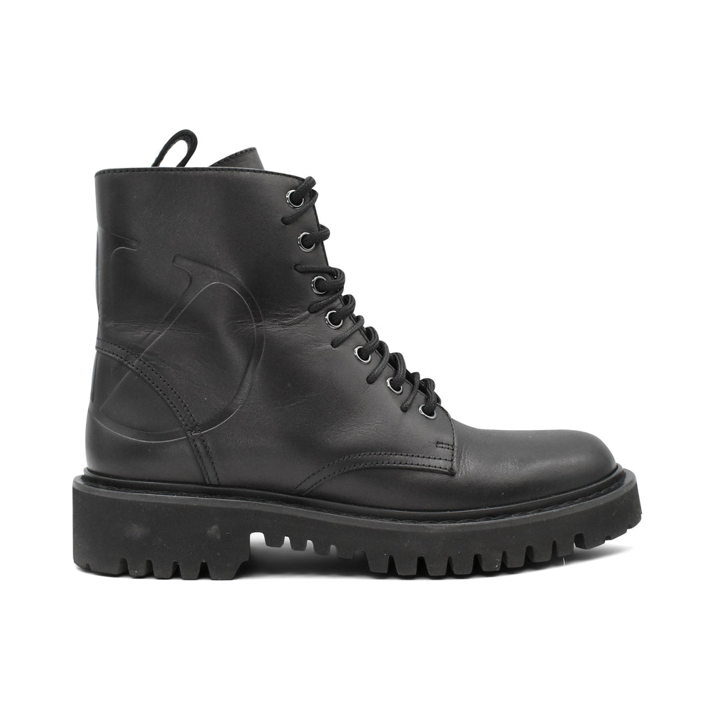 Valentino 'V Logo' Combat Boots - Women's 37