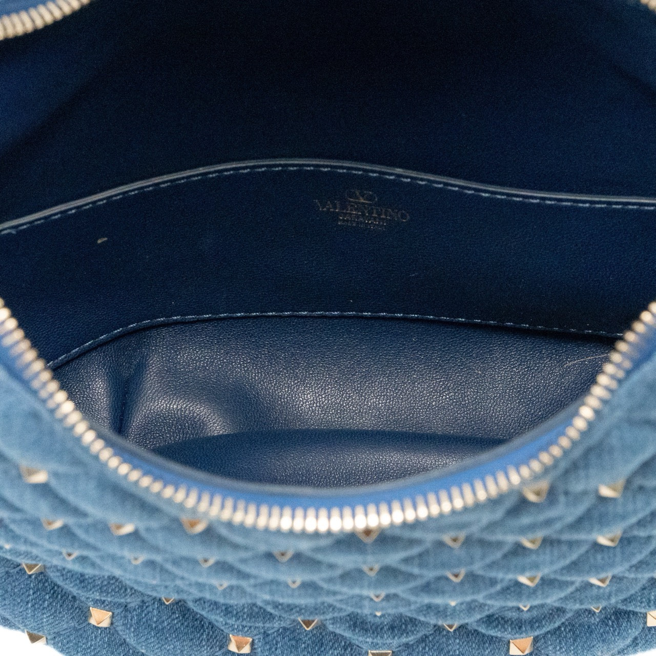 Valentino 'Spike Rockstud' Denim Handbag