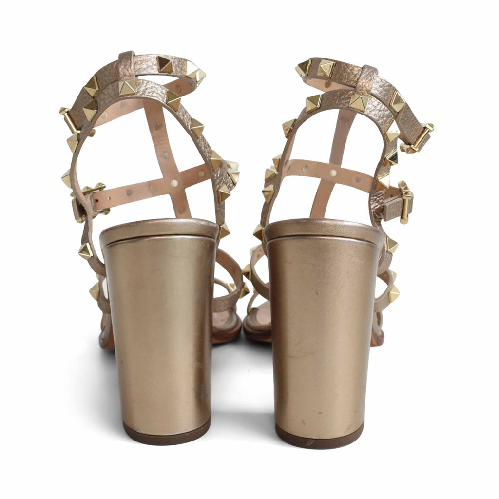 Valentino 'Rockstud' Block Heel Sandals - Women's 40