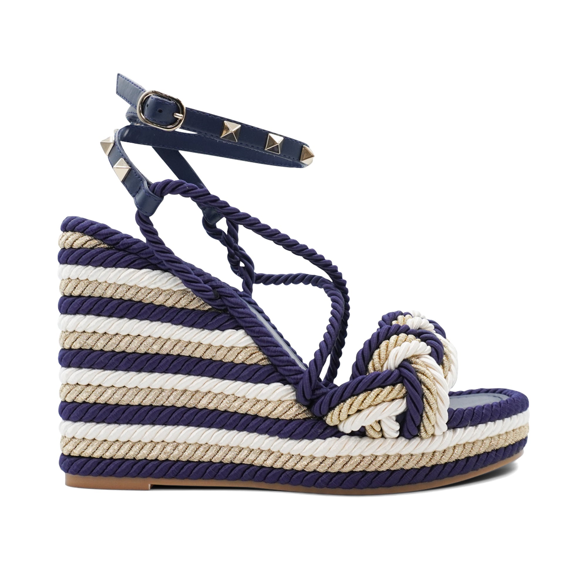 Valentino 'Rockstud' Espadrille Wedges - Women's 38
