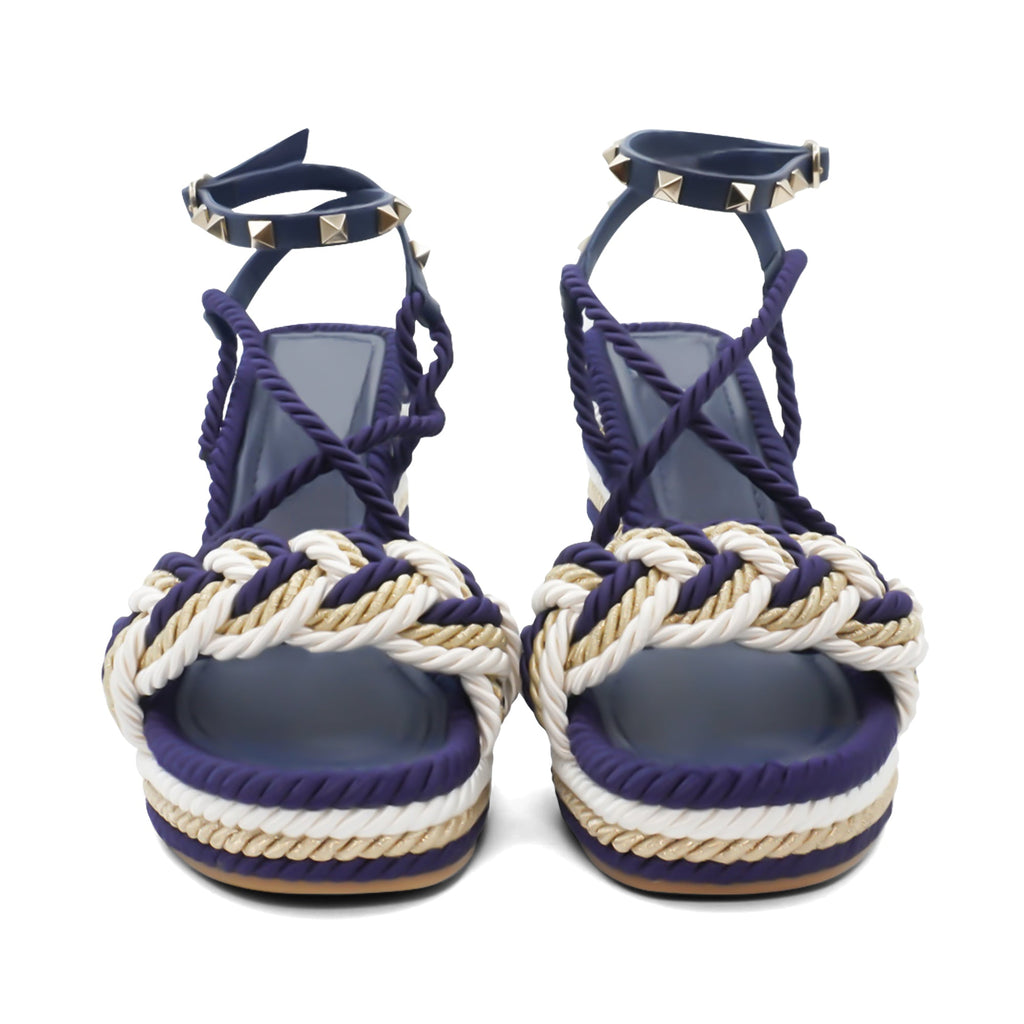Valentino 'Rockstud' Espadrille Wedges - Women's 38