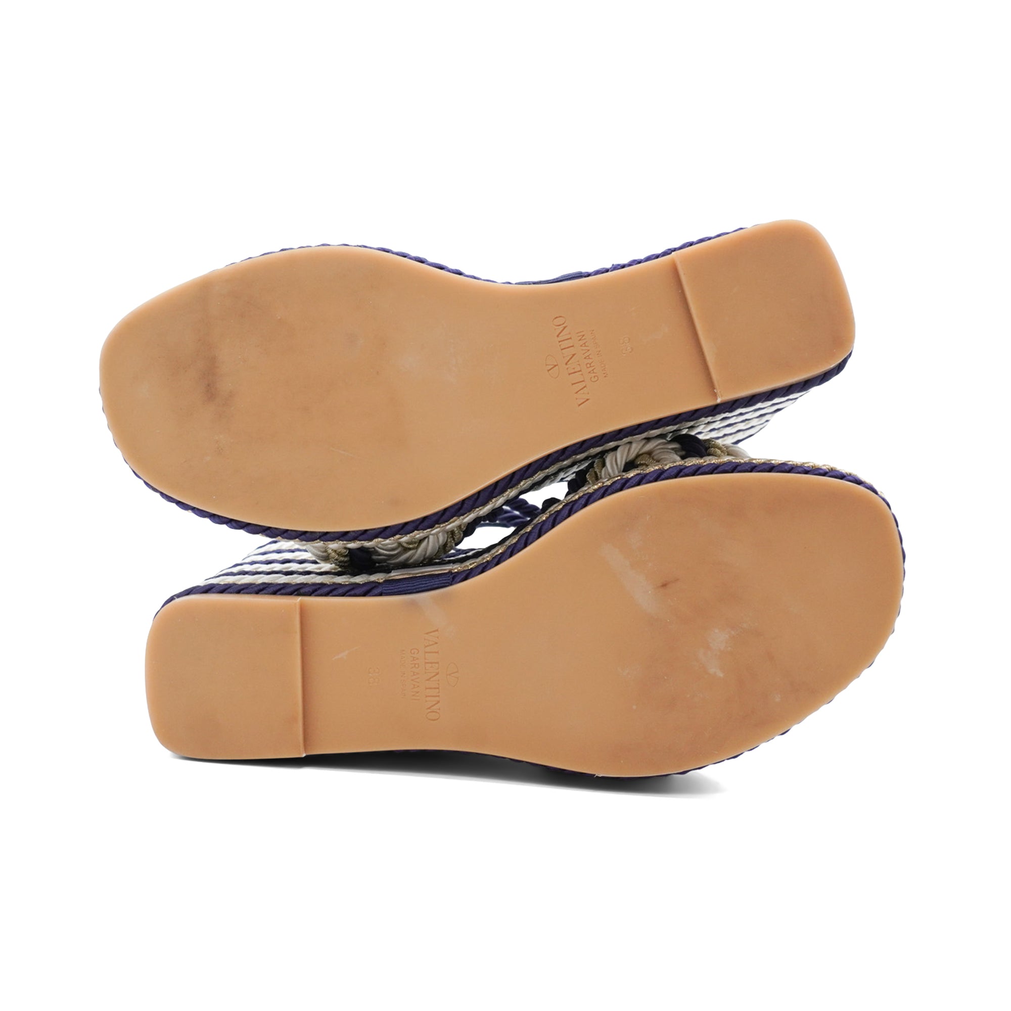 Valentino 'Rockstud' Espadrille Wedges - Women's 38
