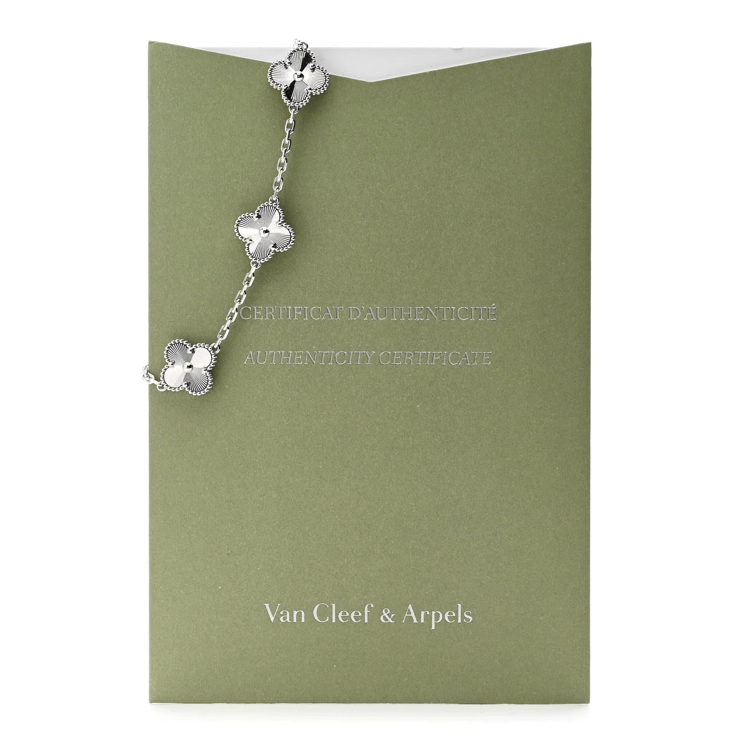 VAN CLEEF & ARPELS 18K WHITE GOLD 5 MOTIFS ALHAMBRA BRACELET