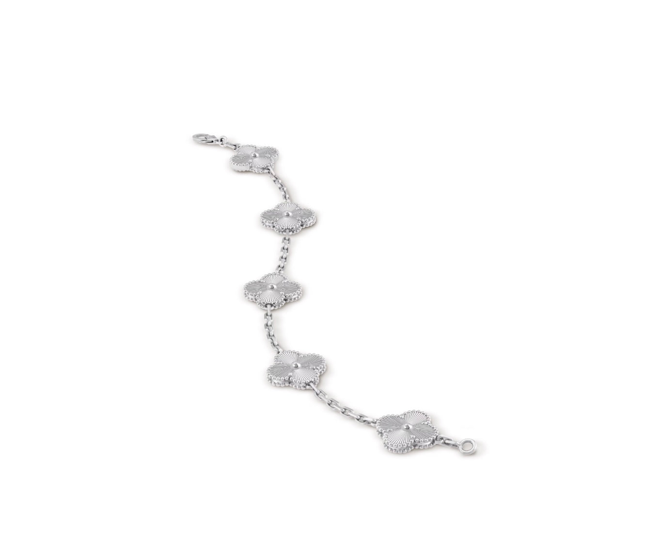 VAN CLEEF & ARPELS 18K WHITE GOLD 5 MOTIFS ALHAMBRA BRACELET
